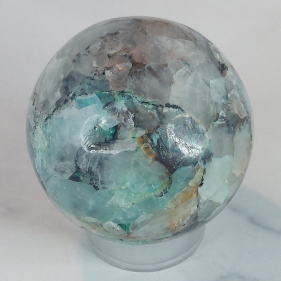 Chrysocolla Sphere | Soothing & Empowering | Emotional Balance & Communication - Picture 11 of 11